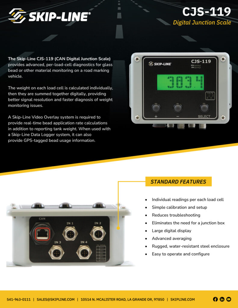 Image of the front of the sales sheet for CJS-119
